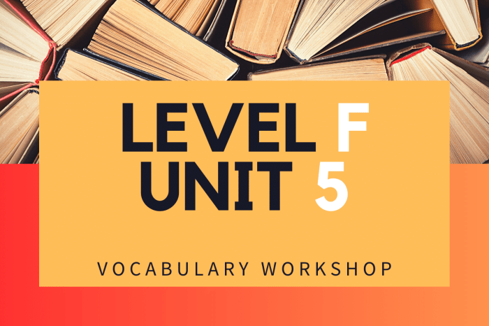 Vocabulary level f unit 5 answers