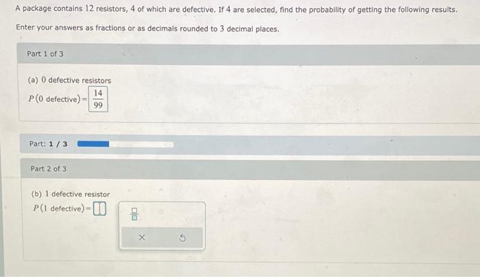 Resistors defective probability solved problem