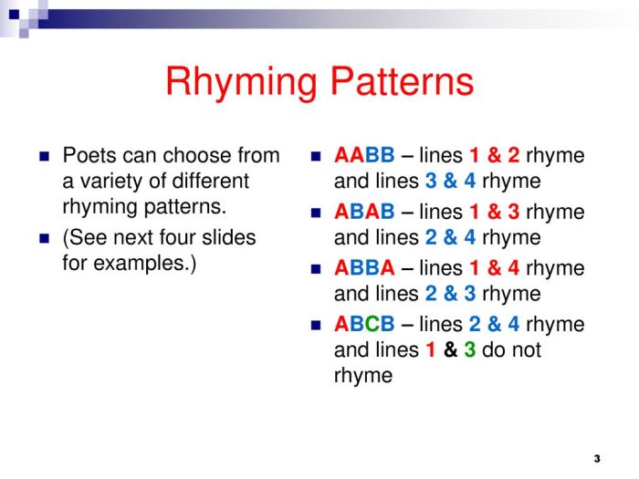 The excerpt's rhyme scheme is ababcdcd. abbacddc. abcdabcd. aabbccdd.