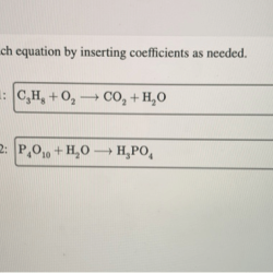 Balance each equation by inserting coefficients as needed